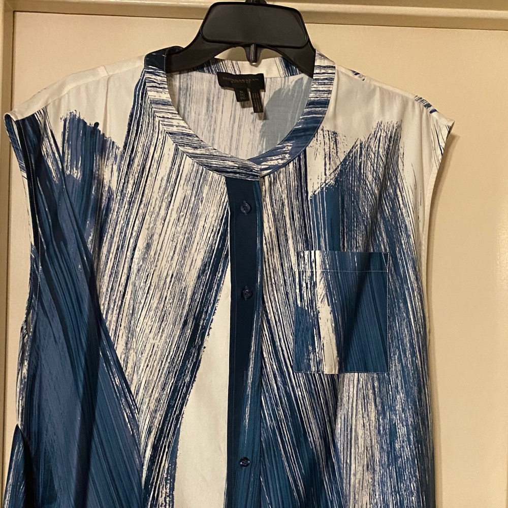 Donna Karan Blue and White Dress size XL - Picture 2 of 9